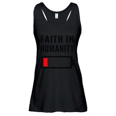Faith In Humanity Low Battery Pessimistic News Meme Design Ladies Essential Flowy Tank