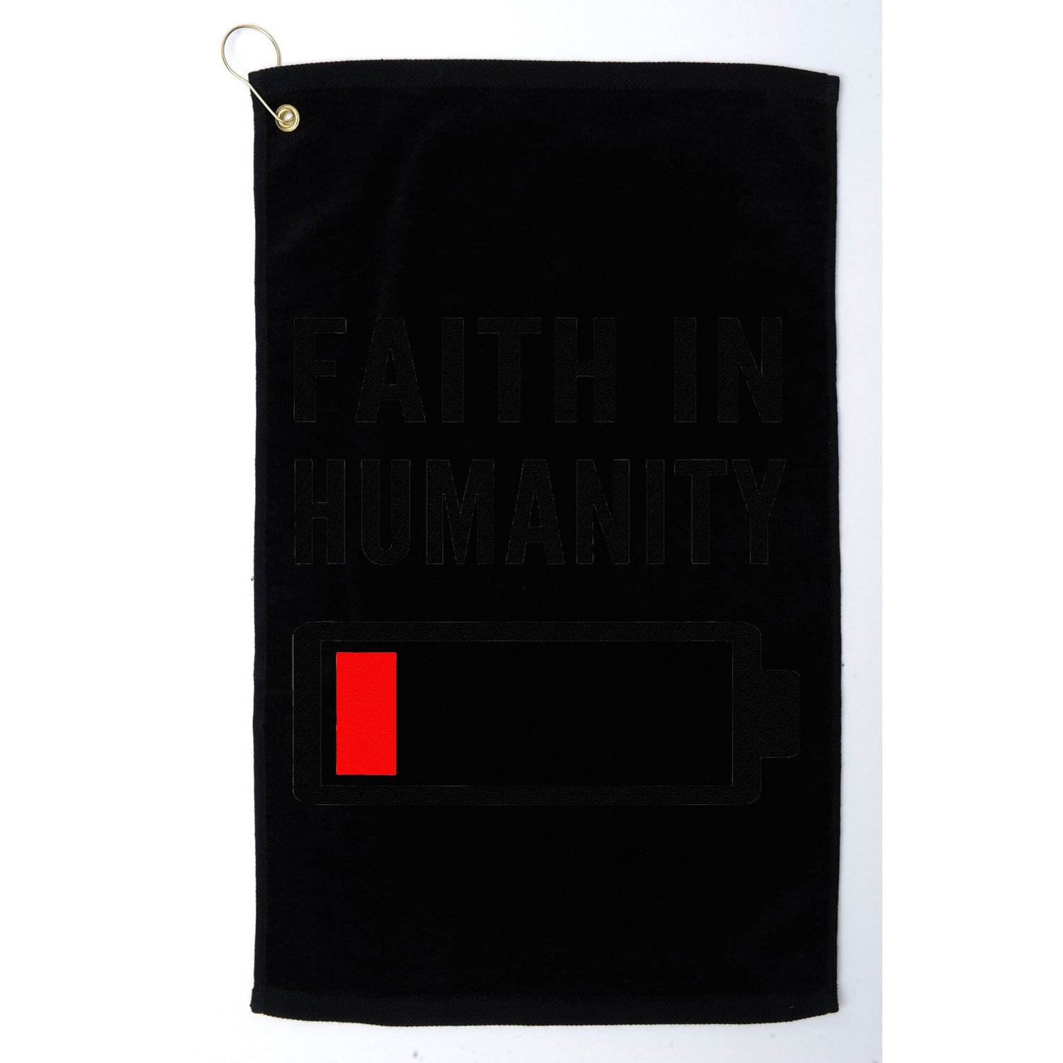 Faith In Humanity Low Battery Pessimistic News Meme Design Golf Towel