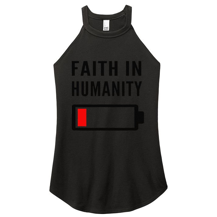 Faith In Humanity Low Battery Pessimistic News Meme Design Women's Perfect Tri Rocker Tank