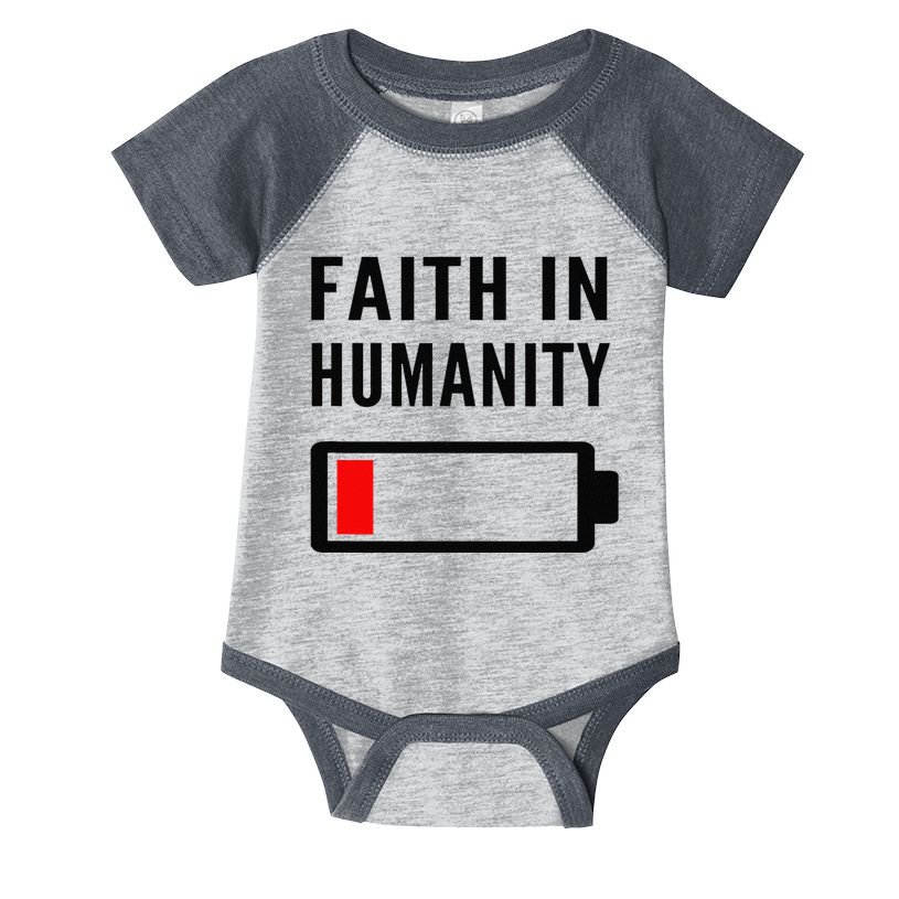 Faith In Humanity Low Battery Pessimistic News Meme Design Infant Baby Jersey Bodysuit