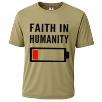 Faith In Humanity Low Battery Pessimistic News Meme Design Cooling Performance Crew T-Shirt