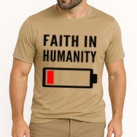 Faith In Humanity Low Battery Pessimistic News Meme Design Cooling Performance Crew T-Shirt