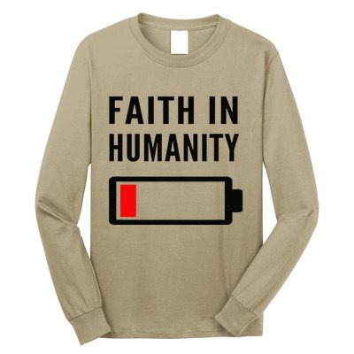 Faith In Humanity Low Battery Pessimistic News Meme Design Long Sleeve Shirt