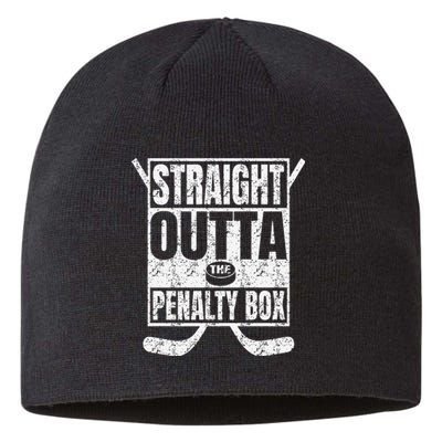 Funny Ice Hockey Straight Outta The Penalty Box Hockey Lover Sustainable Beanie