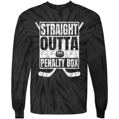 Funny Ice Hockey Straight Outta The Penalty Box Hockey Lover Tie-Dye Long Sleeve Shirt