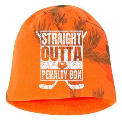 Funny Ice Hockey Straight Outta The Penalty Box Hockey Lover Kati - Camo Knit Beanie