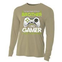 Funny I Have Two Titles Brothers And Gamer Video Game Cooling Performance Long Sleeve Crew