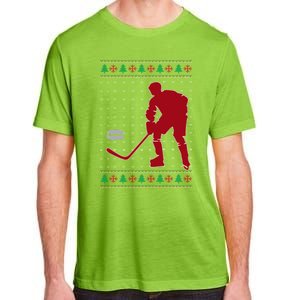 Funny Ice Hockey Christmas Pajama Hockey Player Xmas Holiday Cute Gift Adult ChromaSoft Performance T-Shirt