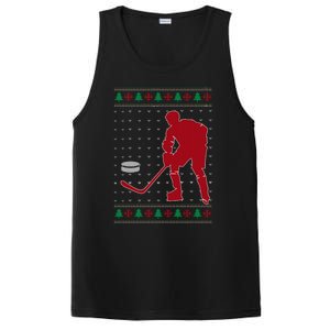 Funny Ice Hockey Christmas Pajama Hockey Player Xmas Holiday Cute Gift PosiCharge Competitor Tank