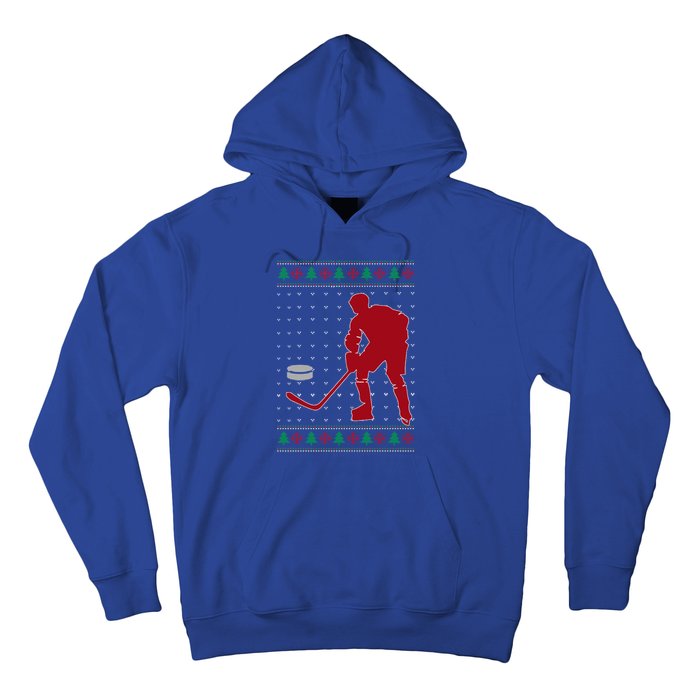 Funny Ice Hockey Christmas Pajama Hockey Player Xmas Holiday Cute Gift Hoodie