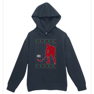 Funny Ice Hockey Christmas Pajama Hockey Player Xmas Holiday Cute Gift Urban Pullover Hoodie