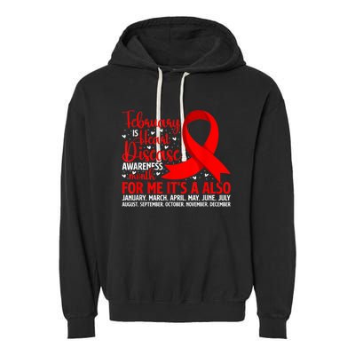 February Is Heart Disease Awareness Month Heart Disease Garment-Dyed Fleece Hoodie