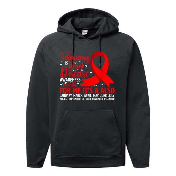 February Is Heart Disease Awareness Month Heart Disease Performance Fleece Hoodie