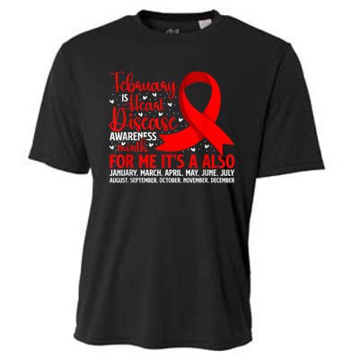 February Is Heart Disease Awareness Month Heart Disease Cooling Performance Crew T-Shirt