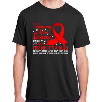 February Is Heart Disease Awareness Month Heart Disease Adult ChromaSoft Performance T-Shirt