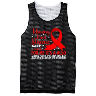 February Is Heart Disease Awareness Month Heart Disease Mesh Reversible Basketball Jersey Tank