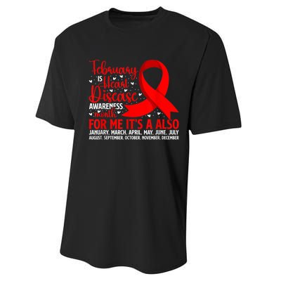 February Is Heart Disease Awareness Month Heart Disease Performance Sprint T-Shirt