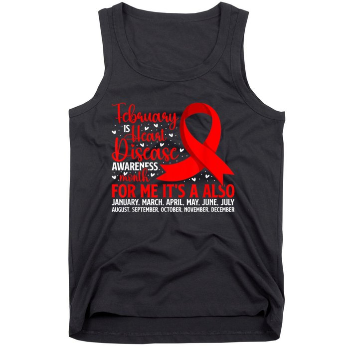 February Is Heart Disease Awareness Month Heart Disease Tank Top