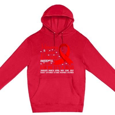 February Is Heart Disease Awareness Month Heart Disease Premium Pullover Hoodie