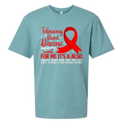 February Is Heart Disease Awareness Month Heart Disease Sueded Cloud Jersey T-Shirt