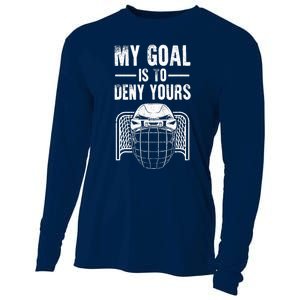 Funny Ice Hockey Goalie Design Hockey Player Cooling Performance Long Sleeve Crew