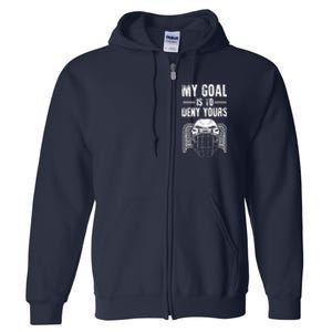 Funny Ice Hockey Goalie Design Hockey Player Full Zip Hoodie