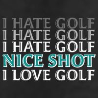 Funny I Hate Love Golf Nice Shot 7 Panel Mesh Trucker Snapback Hat
