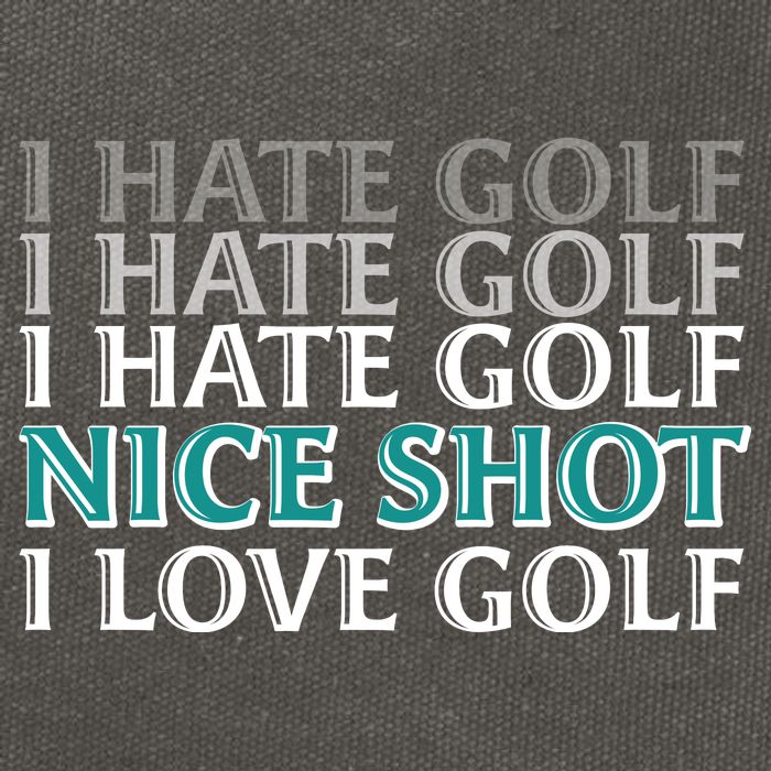 Funny I Hate Love Golf Nice Shot Cotton Canvas Backpack