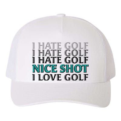 Funny I Hate Love Golf Nice Shot Yupoong Adult 5-Panel Trucker Hat