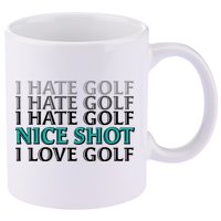 Funny I Hate Love Golf Nice Shot 11oz C Handle Ceramic Mug