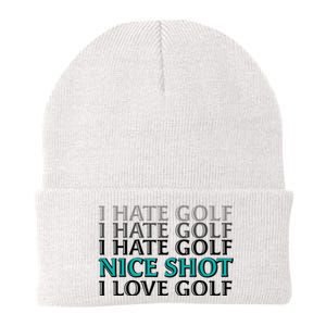 Funny I Hate Love Golf Nice Shot Knit Cap Winter Beanie