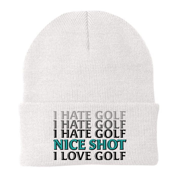 Funny I Hate Love Golf Nice Shot Knit Cap Winter Beanie