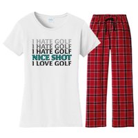 Funny I Hate Love Golf Nice Shot Women's Flannel Pajama Set