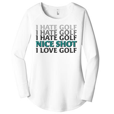 Funny I Hate Love Golf Nice Shot Women's Perfect Tri Tunic Long Sleeve Shirt