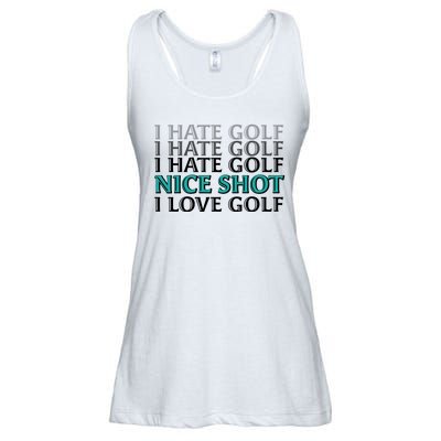 Funny I Hate Love Golf Nice Shot Ladies Essential Flowy Tank