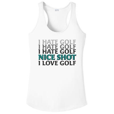 Funny I Hate Love Golf Nice Shot Ladies PosiCharge Competitor Racerback Tank