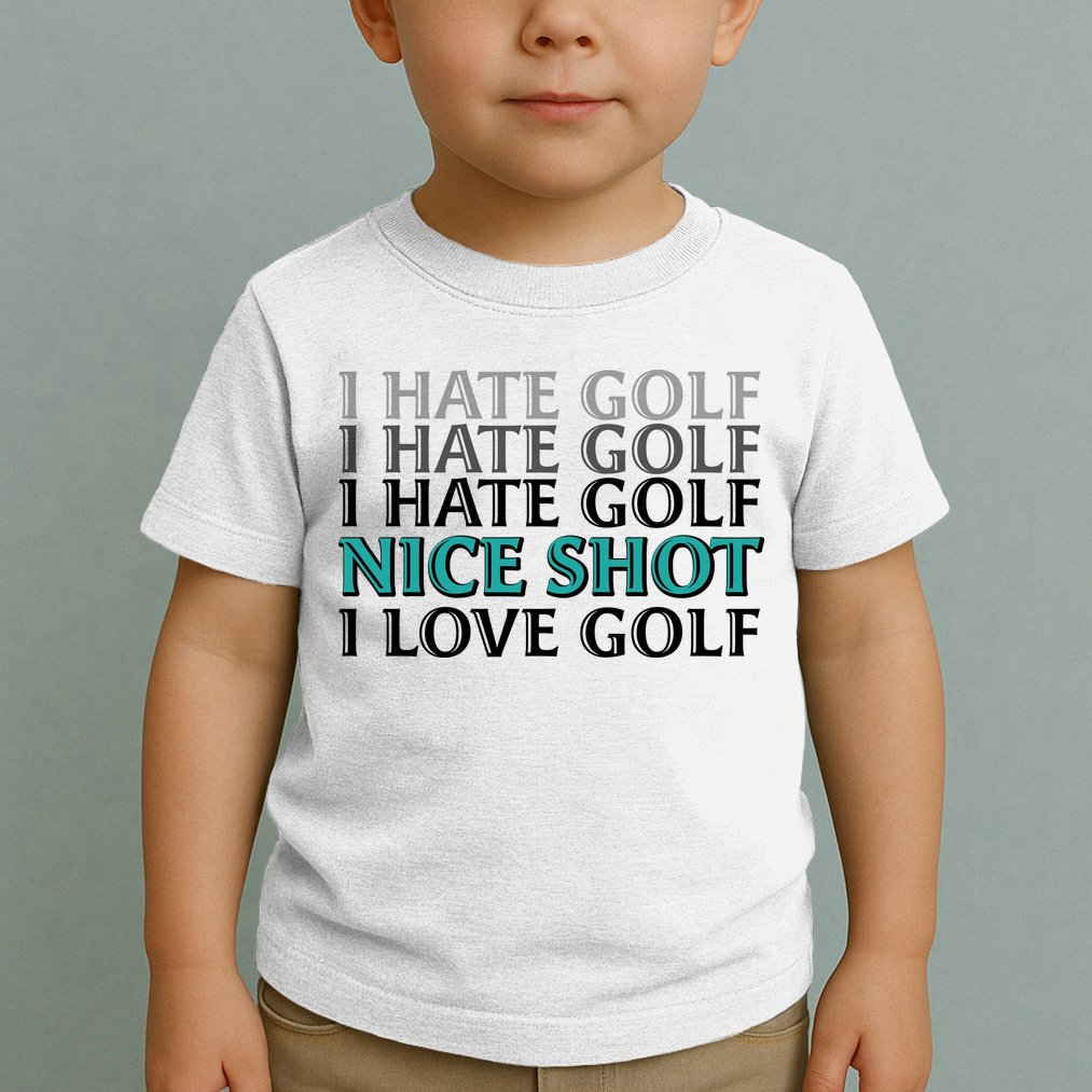 Funny I Hate Love Golf Nice Shot Toddler T-Shirt
