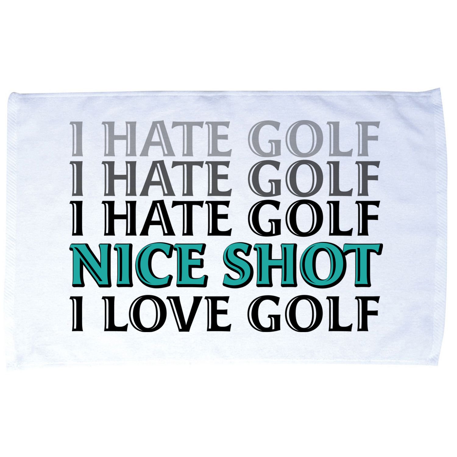Funny I Hate Love Golf Nice Shot Microfiber Hand Towel