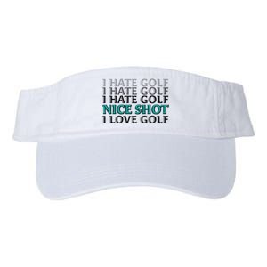 Funny I Hate Love Golf Nice Shot Valucap Bio-Washed Visor