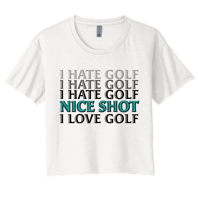 Funny I Hate Love Golf Nice Shot Crop Top