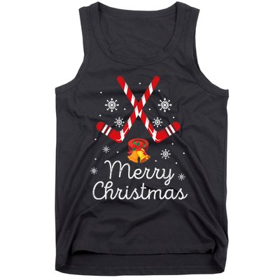 Funny Ice Hockey Merry Christmas Candy Cane Xmas Gifts Tank Top