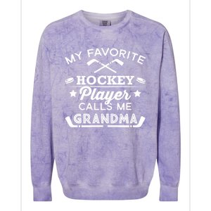 Favorite Ice Hockey Player Gift For Grandma Meaningful Gift Colorblast Crewneck Sweatshirt