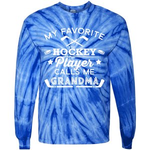 Favorite Ice Hockey Player Gift For Grandma Meaningful Gift Tie-Dye Long Sleeve Shirt