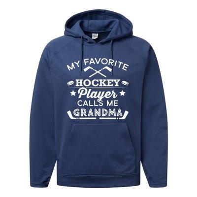 Favorite Ice Hockey Player Gift For Grandma Meaningful Gift Performance Fleece Hoodie