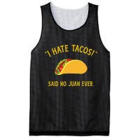 Funny I hate tacos said no juan ever for Cinco de Mayo Mesh Reversible Basketball Jersey Tank
