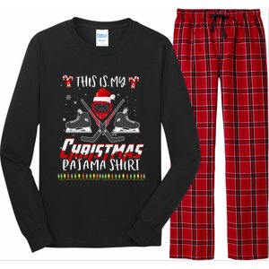 Funny Ice Hockey Players Xmas This Is My Christmas Pajamas Gift Long Sleeve Pajama Set