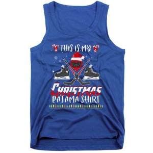 Funny Ice Hockey Players Xmas This Is My Christmas Pajamas Gift Tank Top