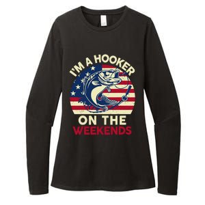 Fishingshirt IM Hooker On The Weekends Funny Bass Fish Dad Womens CVC Long Sleeve Shirt