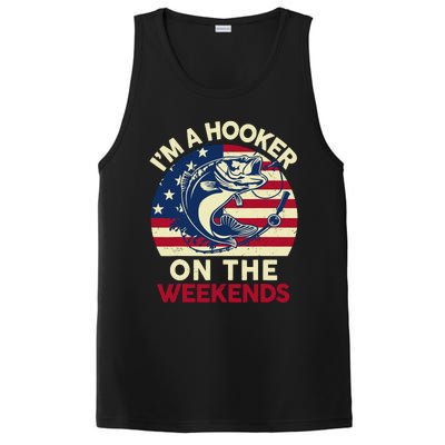 Fishingshirt IM Hooker On The Weekends Funny Bass Fish Dad PosiCharge Competitor Tank