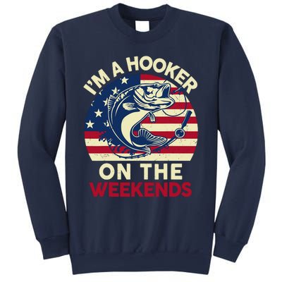 Fishingshirt IM Hooker On The Weekends Funny Bass Fish Dad Sweatshirt